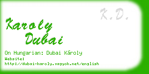 karoly dubai business card