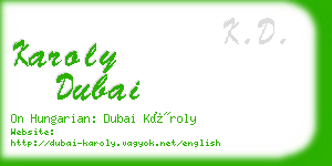 karoly dubai business card